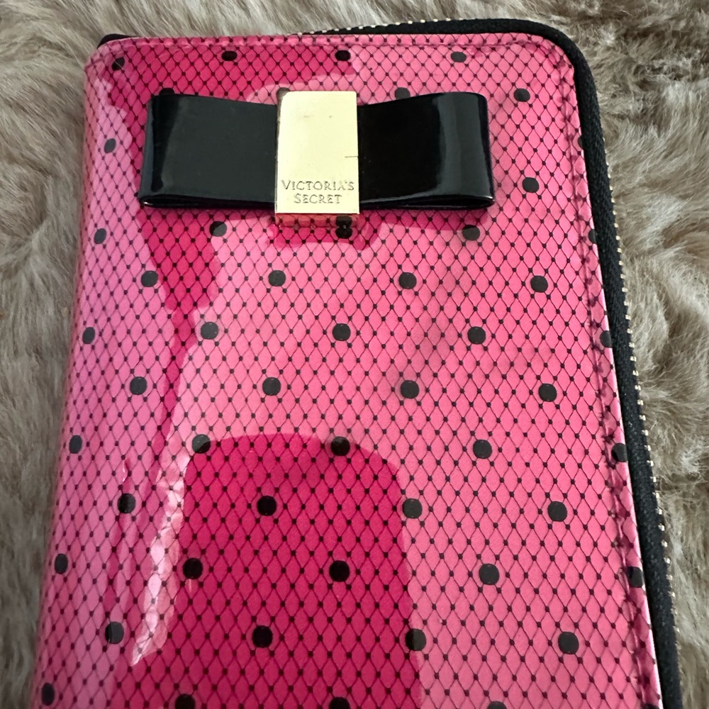 Victoria's Secret Pink and Black Polka Dot Clutch